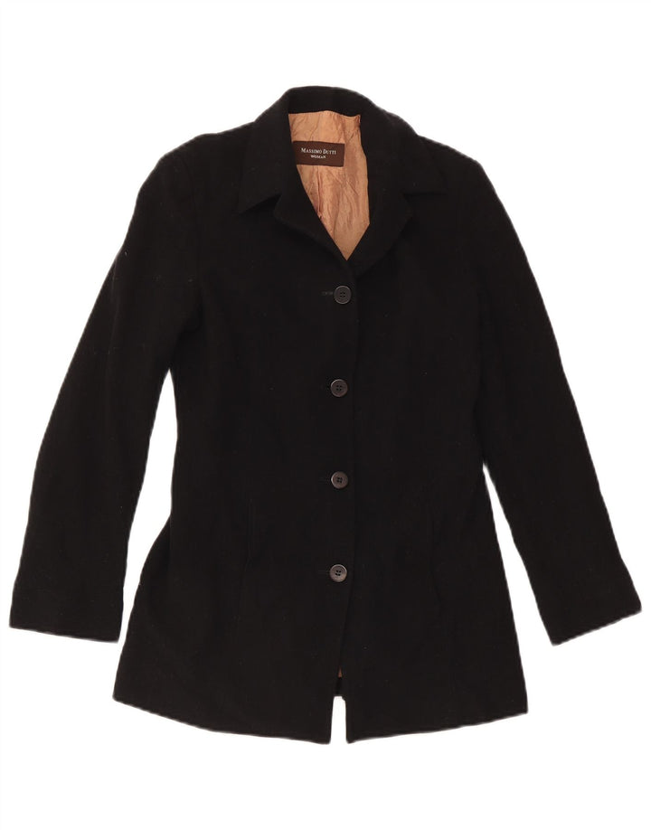 Massimo Dutti Dame 4-knaps blazerjakke EU 38 Lille sort uld