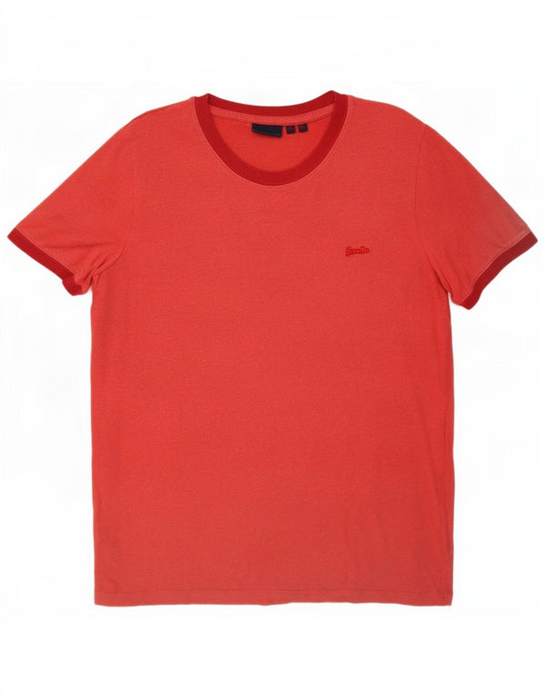 Superdry T-shirt top til kvinder UK 10 Lille rød bomuld