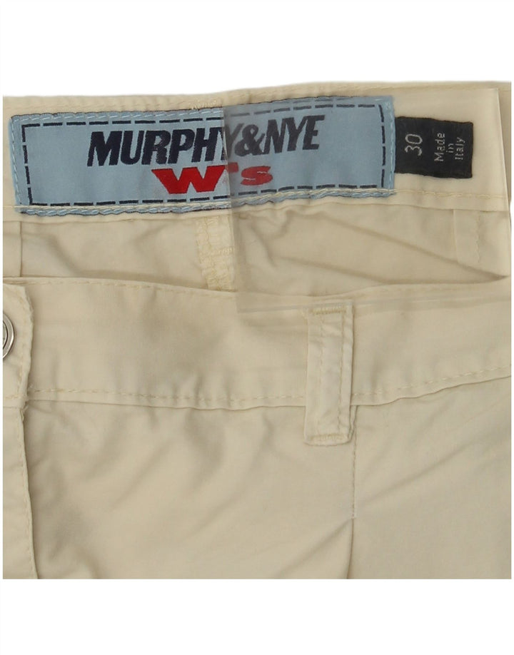 Murphy & Nye Womens Pegged Chino Shorts W30 Medium Beige Bomuld