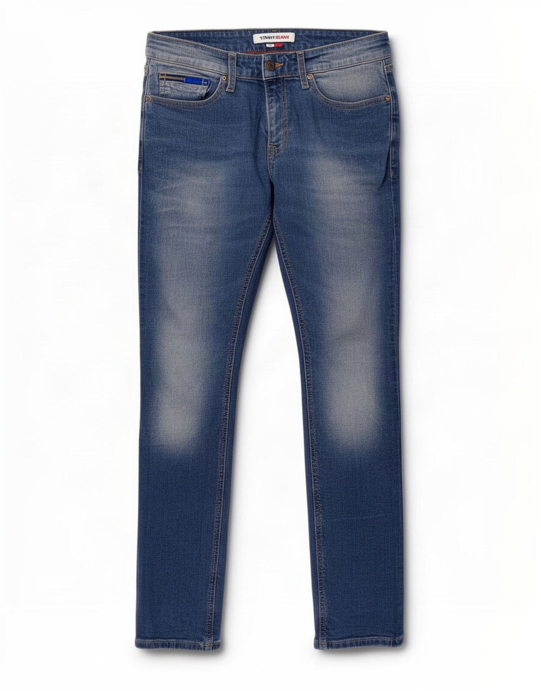 Tommy Hilfiger Herre Slim Jeans W30 L30 Blå Bomuld