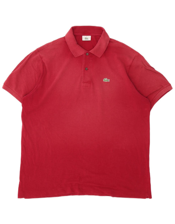 Lacoste Mens Polo Shirt Size 7 2XL Burgundy Cotton