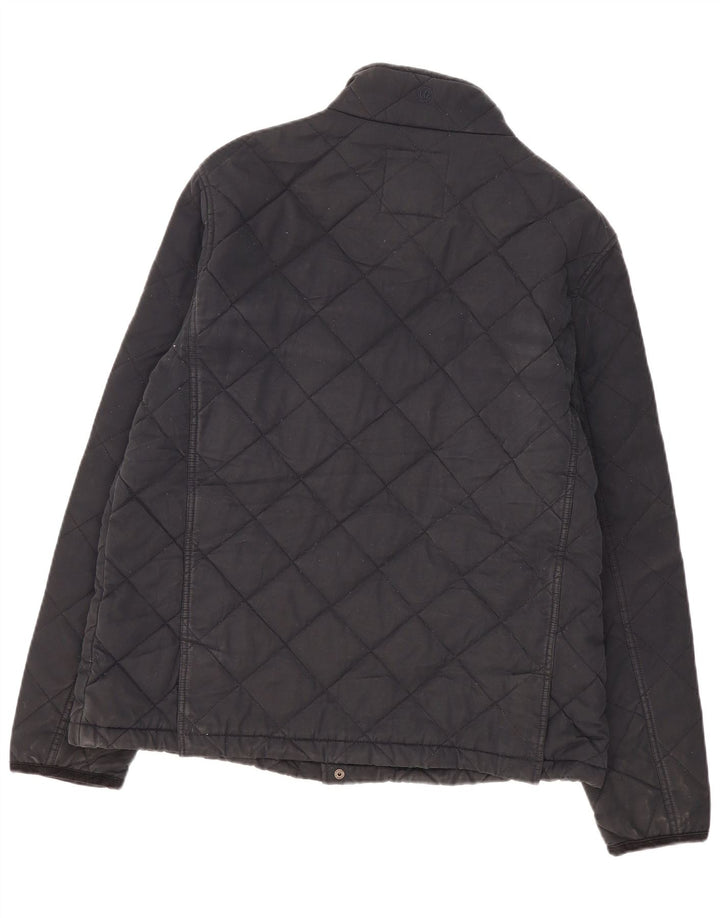 Fat Face Herre Quiltet Jakke UK 42 XL Navy Blue Bomuld