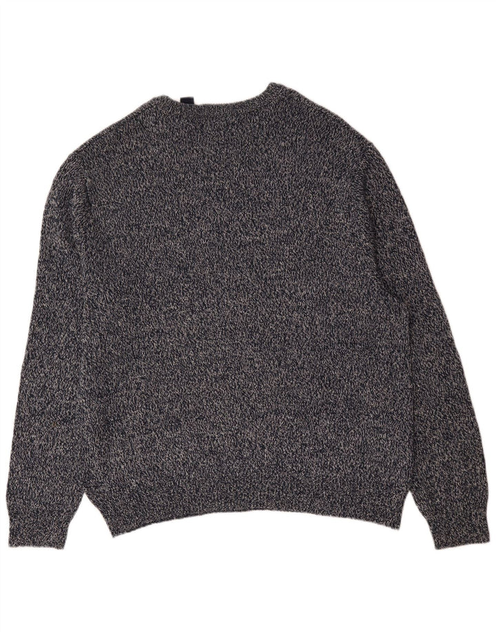 Chaps Herre Crew Neck Jumper Sweater 2XL Navy Blue Flecked Bomuld