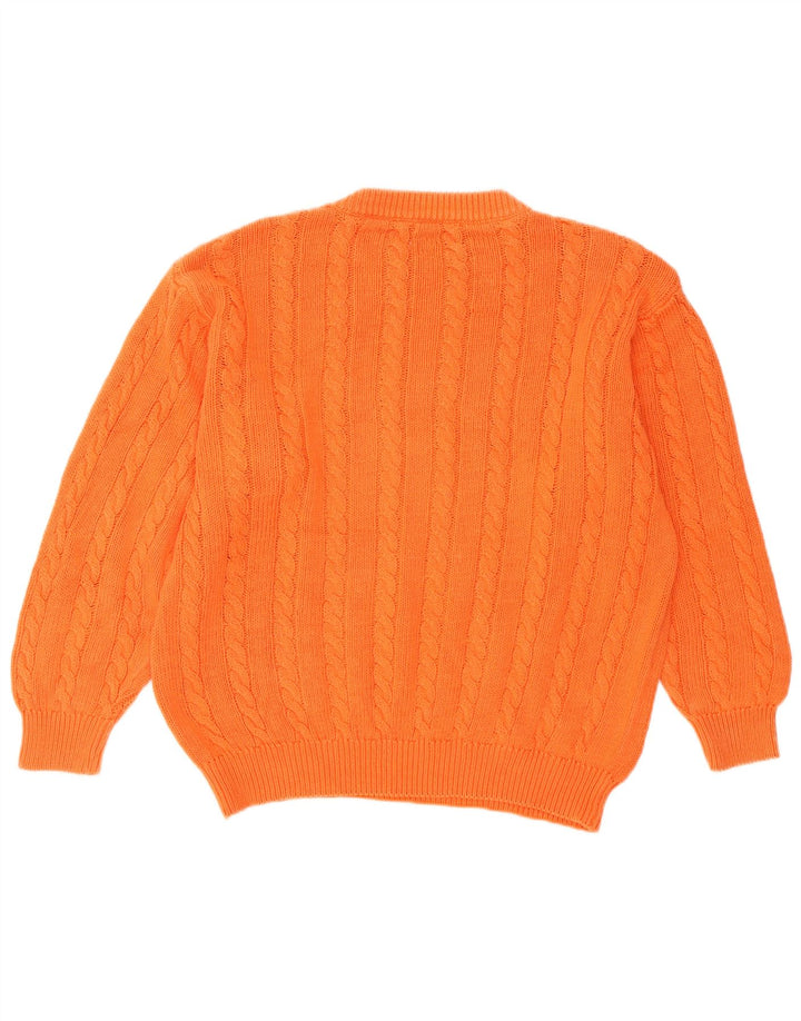 Benetton Dame sweater med rund hals DK 14 Medium Orange Bomuld