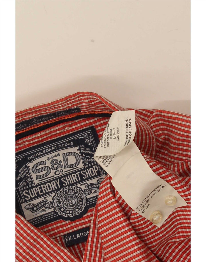 Superdry herreskjorte 2XL rød Gingham bomuld