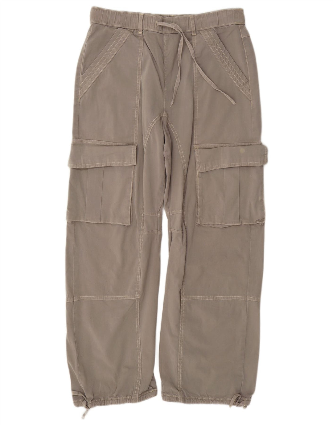 Zara Womens Straight Cargo Trousers EU 38 Small W28 L28 Grey