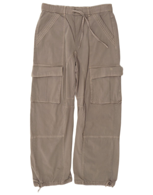 Zara Womens Straight Cargo Trousers EU 38 Small W28 L28 Grey