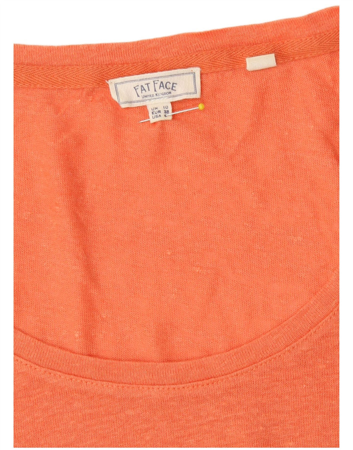 Fat Face Dame Oversized T-Shirt Top UK 10 Small Orange