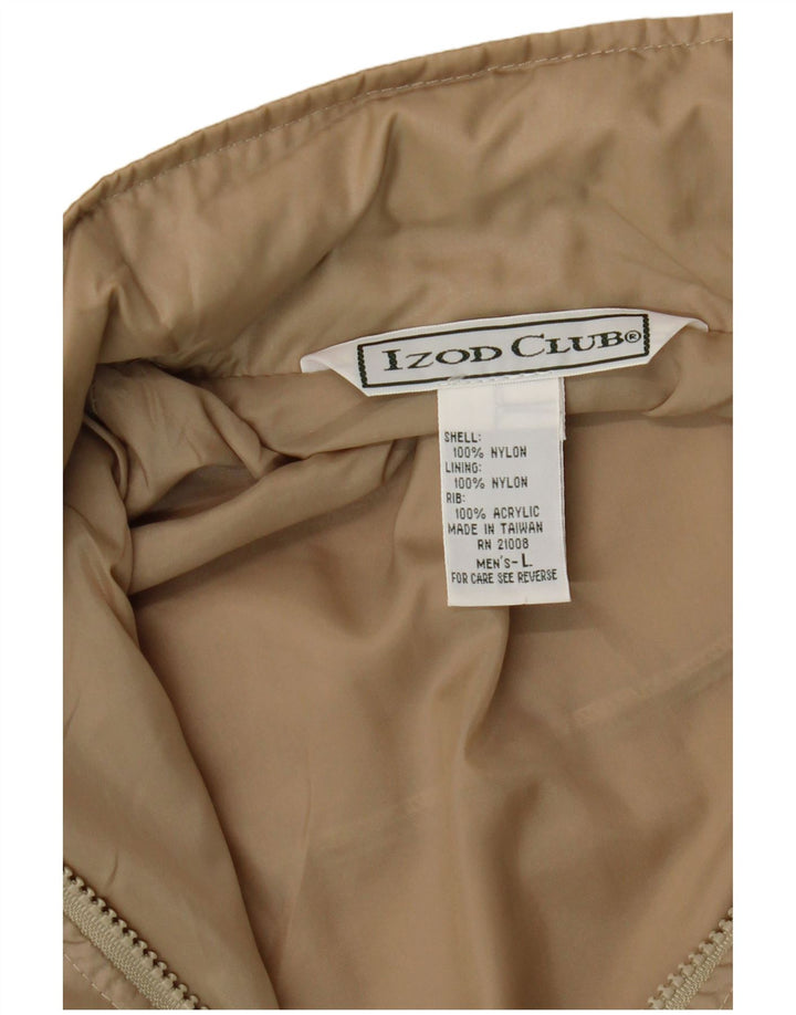 Izod Herre Bomber Jacket UK 40 Large Beige Nylon