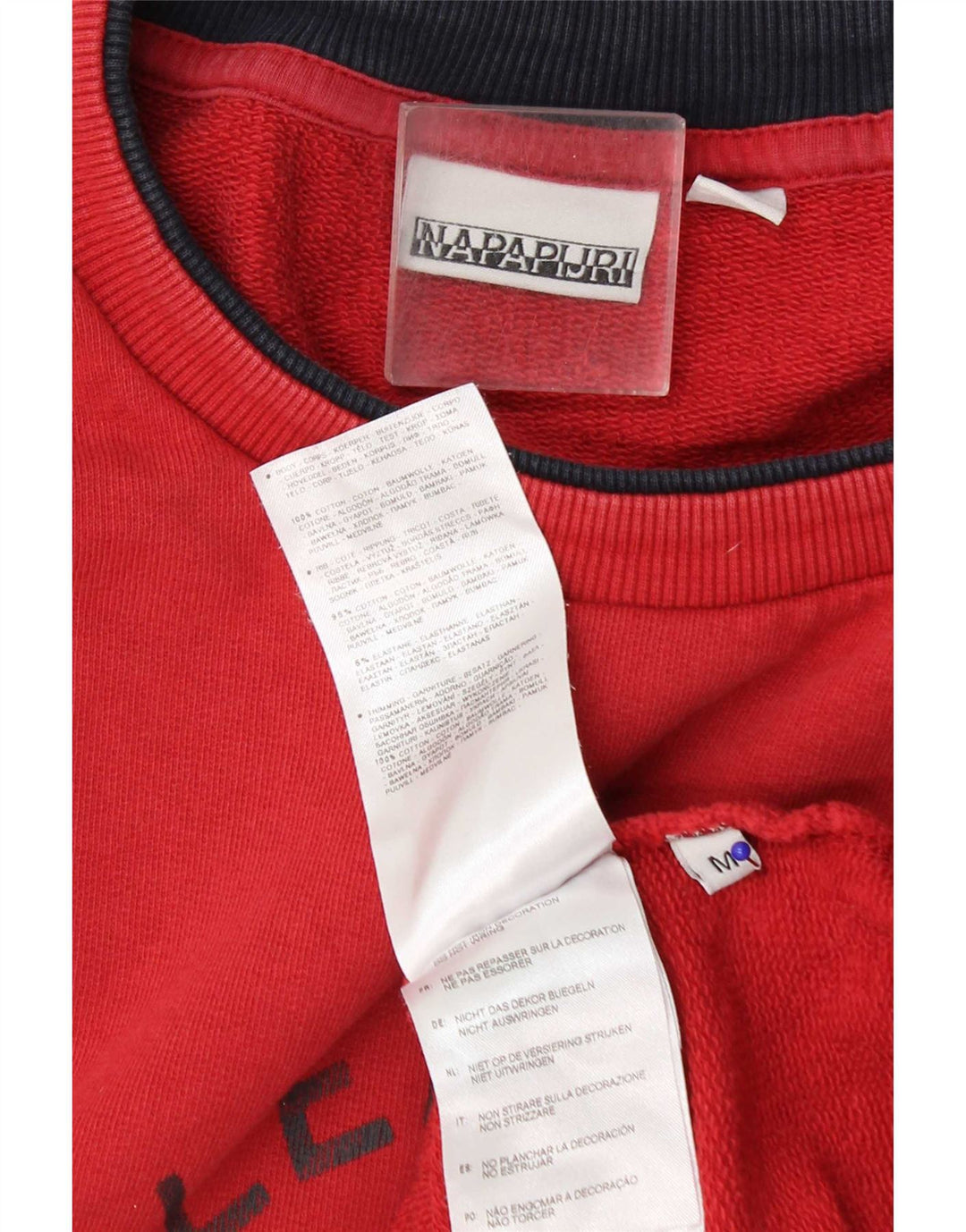 Napapijri Herre Grafisk Sweatshirt Jumper Medium Rød Bomuld
