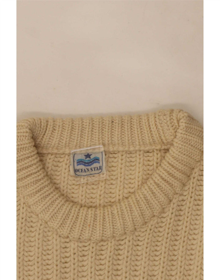 Ocean Star Herre Crew Neck Jumper Sweater IT 48 Medium Beige Colourblock