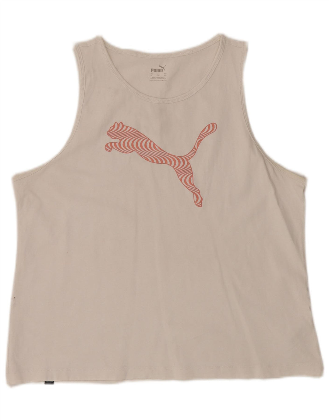 PUMA grafisk vest top til kvinder 18 XL hvid bomuld