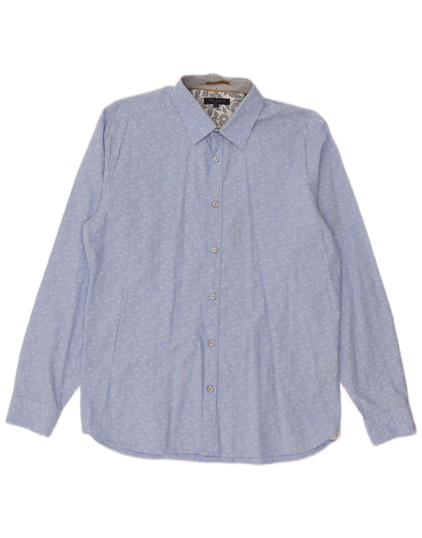 Ted Baker Herreskjorte str. 4 Large Blue Floral Cotton