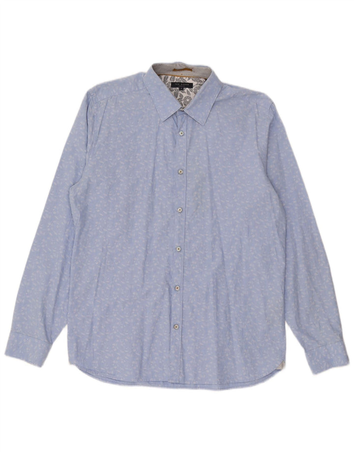 Ted Baker Herreskjorte str. 4 Large Blue Floral Cotton
