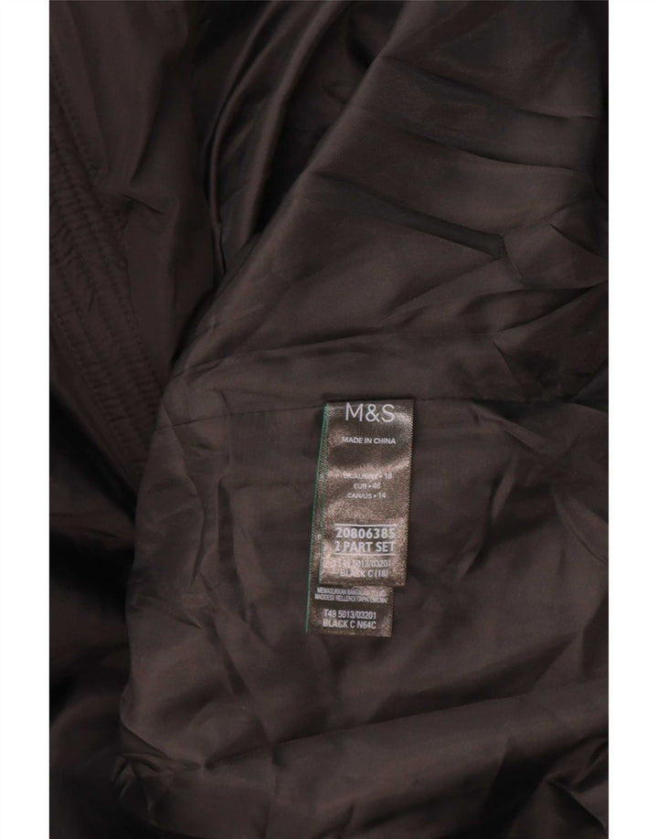 Marks & Spencer Polstret hættejakke til kvinder UK 18 XL Sort polyester