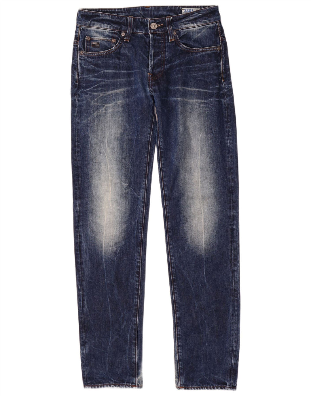 G-Star Herre 3301 Slim Jeans W28 L32 Blå Bomuld