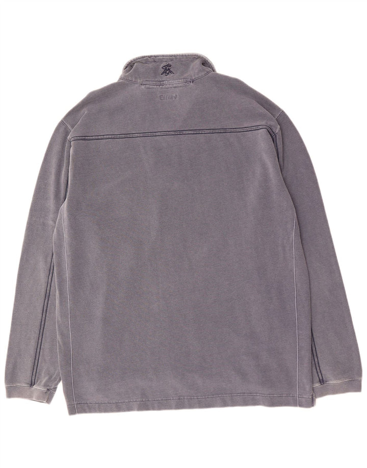 HVID TING Herre Zip Neck Sweatshirt Jumper 2XL Navy Blue Bomuld