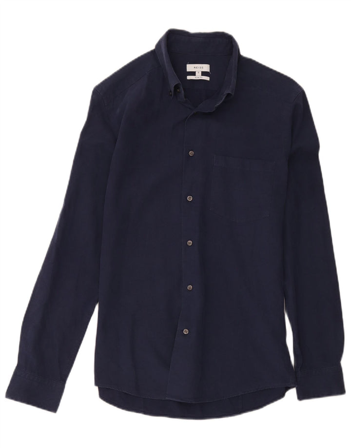 Reiss Slim Fit skjorte til mænd, lille marineblå