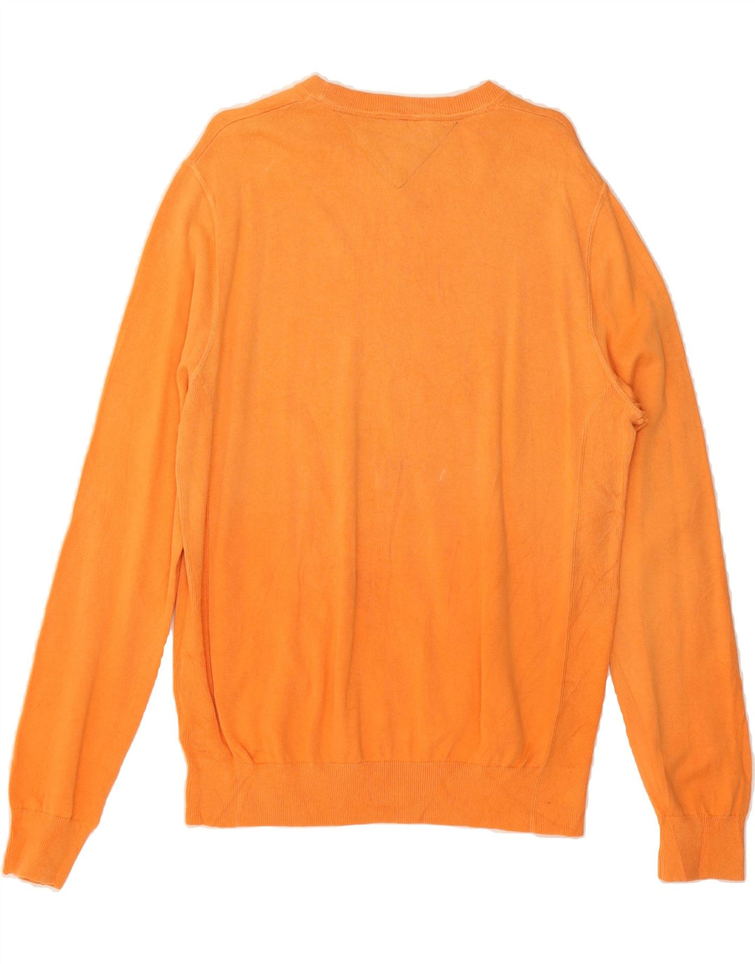 TOMMY HILFIGER Mens Crew Neck Jumper Sweater Large Orange Cotton Vintage Tommy Hilfiger and Second-Hand Tommy Hilfiger from Messina Hembry 