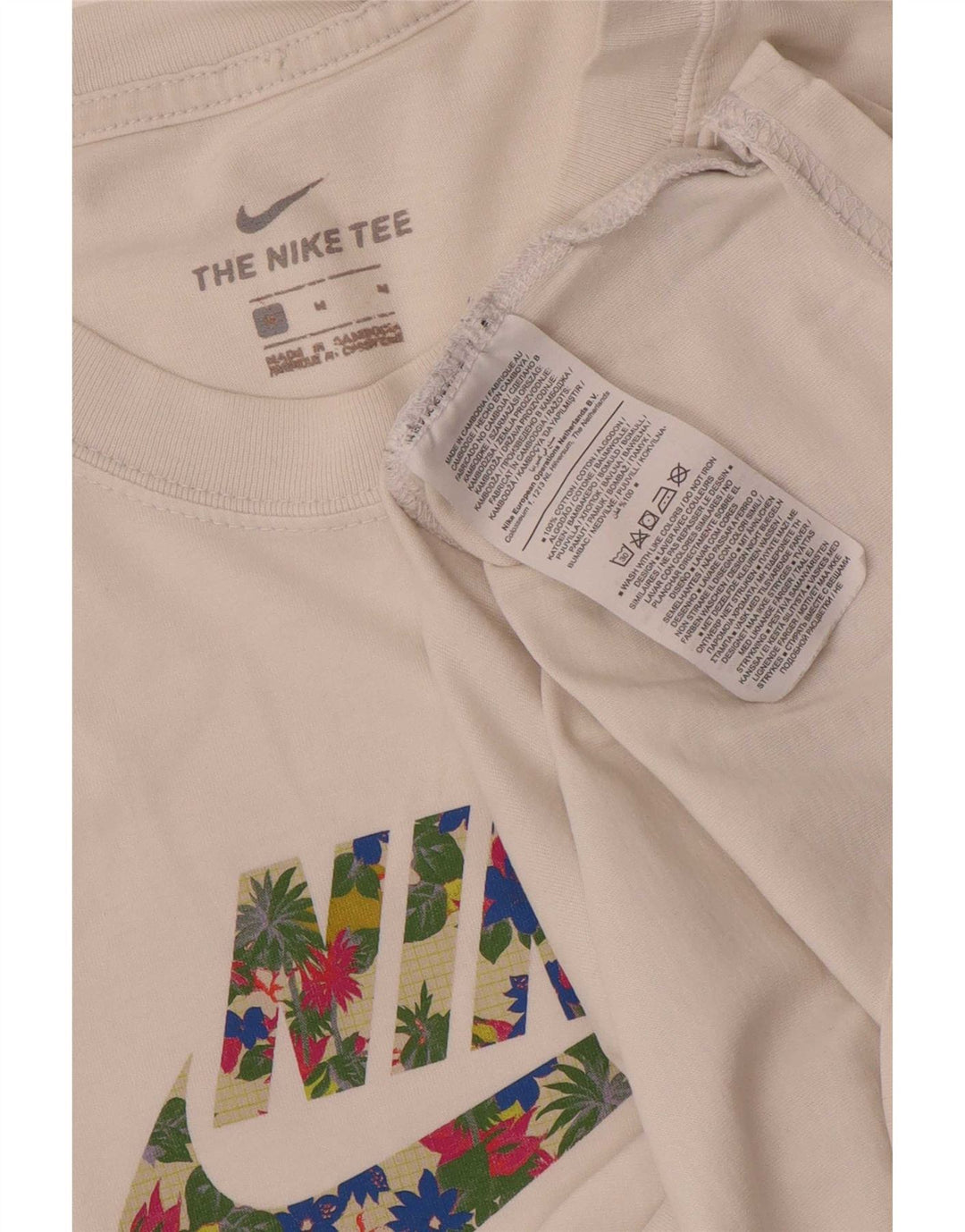 Nike grafisk t-shirt til mænd, medium hvid bomuld