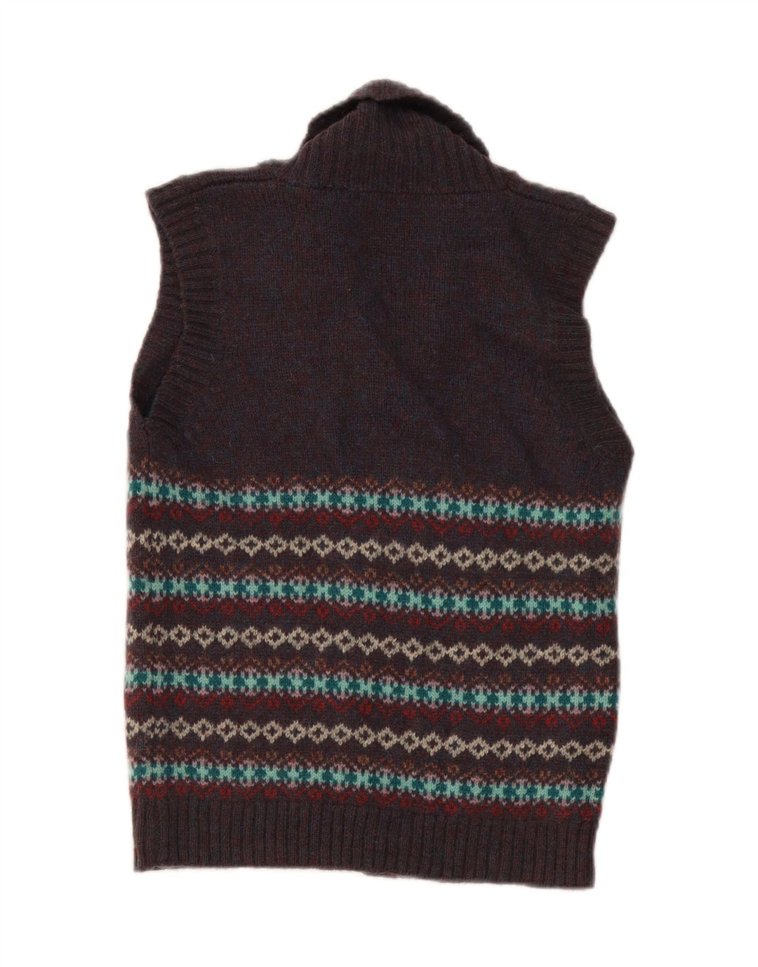 Stanley Blacker Dame Cardigan Sweater UK 10 Small Navy Blue Fair Isle
