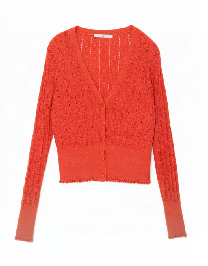 Oasis Dame Oversized Cardigan Sweater UK 14 Medium Orange Bomuld