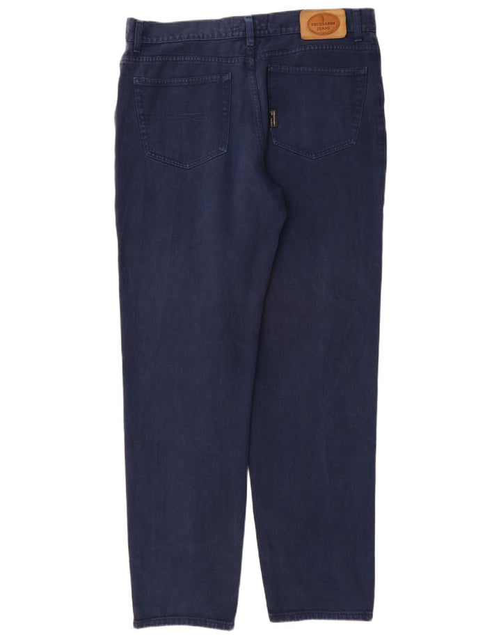TRUSSARDI Mens Ittierre Straight Jeans W40 L34 Navy Blue Cotton