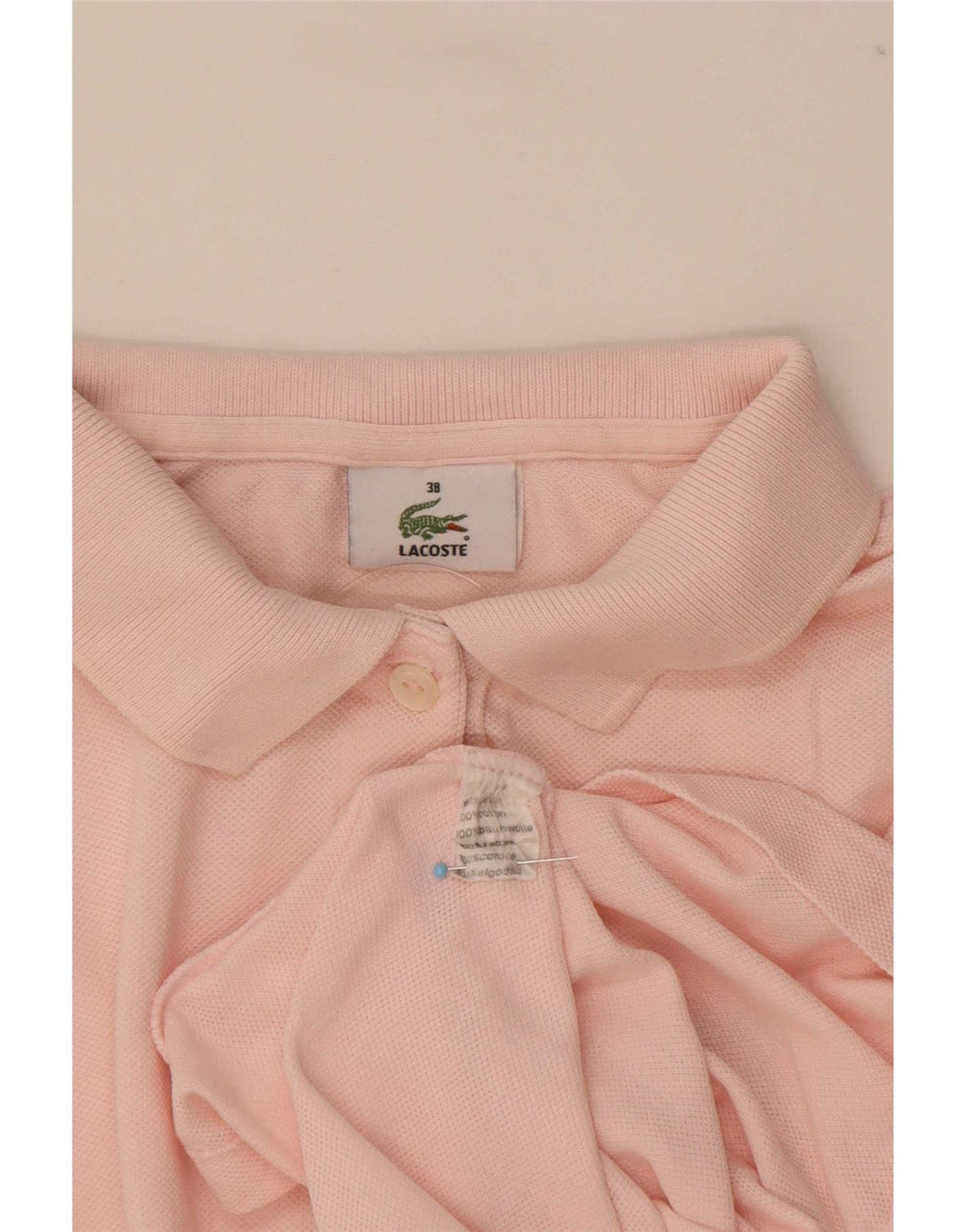 Lacoste Dame Polo Shirt Størrelse 38 Medium Pink Bomuld