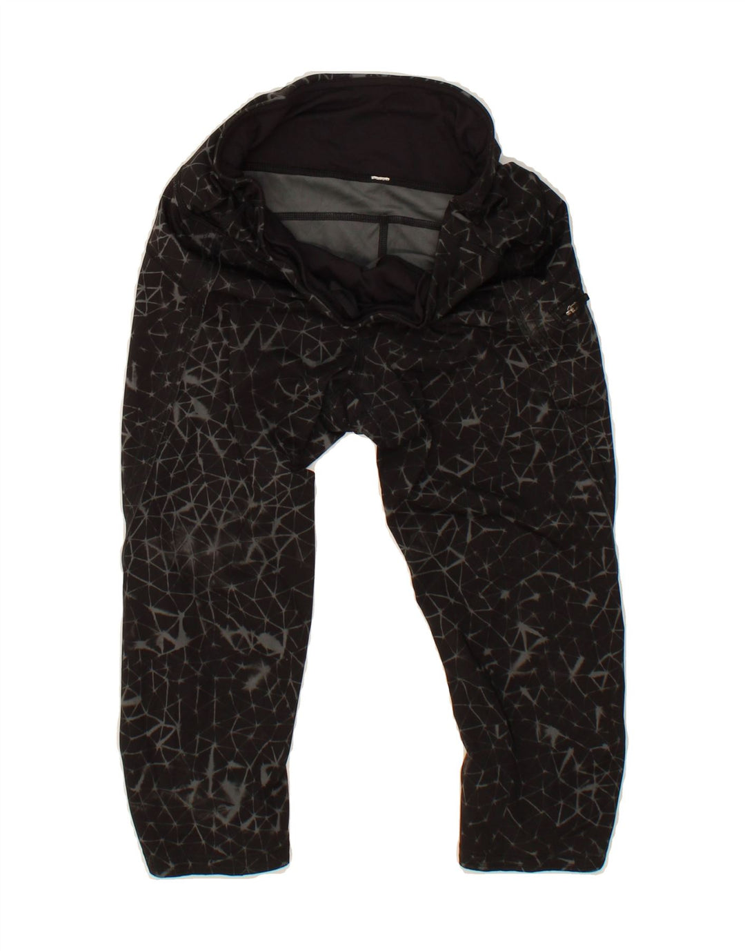 VINTAGE Womens Capri Abstract Pattern Tracksuit Trousers UK 8 Small Black Vintage Vintage and Second-Hand Vintage from Messina Hembry 