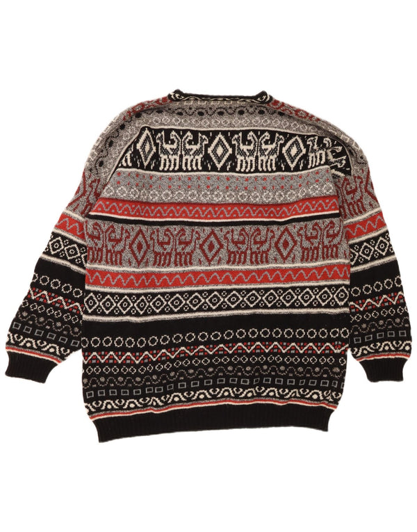 Stefanel Herre Crew Neck Jumper Sweater Large Multicolored Fair Isle