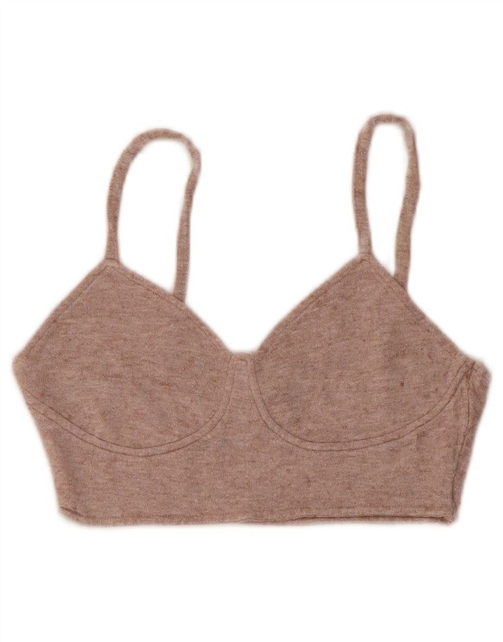 Zara Dame BH Top UK 12 Medium Beige Viscose
