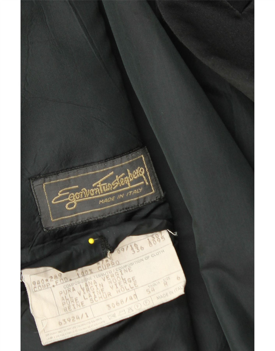 Egon Von Furstenberg Herre UK 40 Large W32 L32 Black Virgin Wool