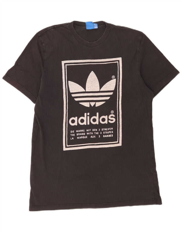 Adidas Grafisk T-shirt top til mænd, stor sort bomuld