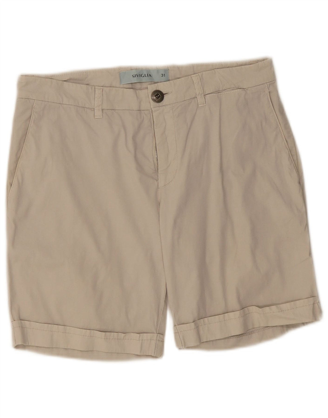 SIVIGLIA Mens Chino Shorts W31 Medium Beige Cotton