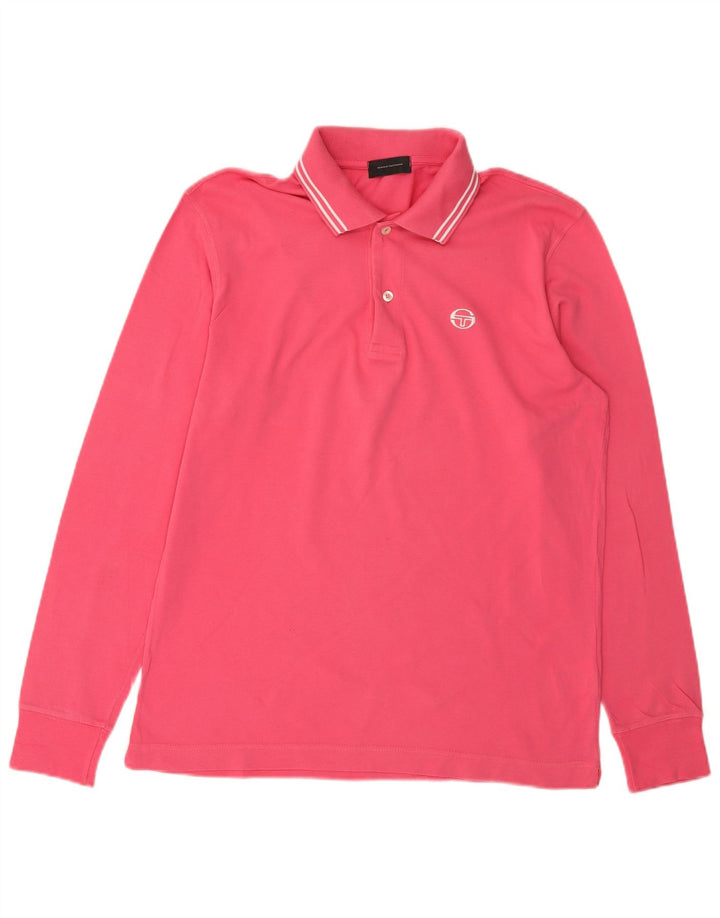 Sergio Tacchini Langærmet herre poloshirt Lille pink bomuld