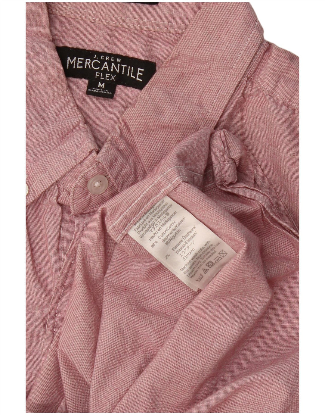 J. CREW Herre Mercantile Flex-skjorte Medium Pink Bomuld