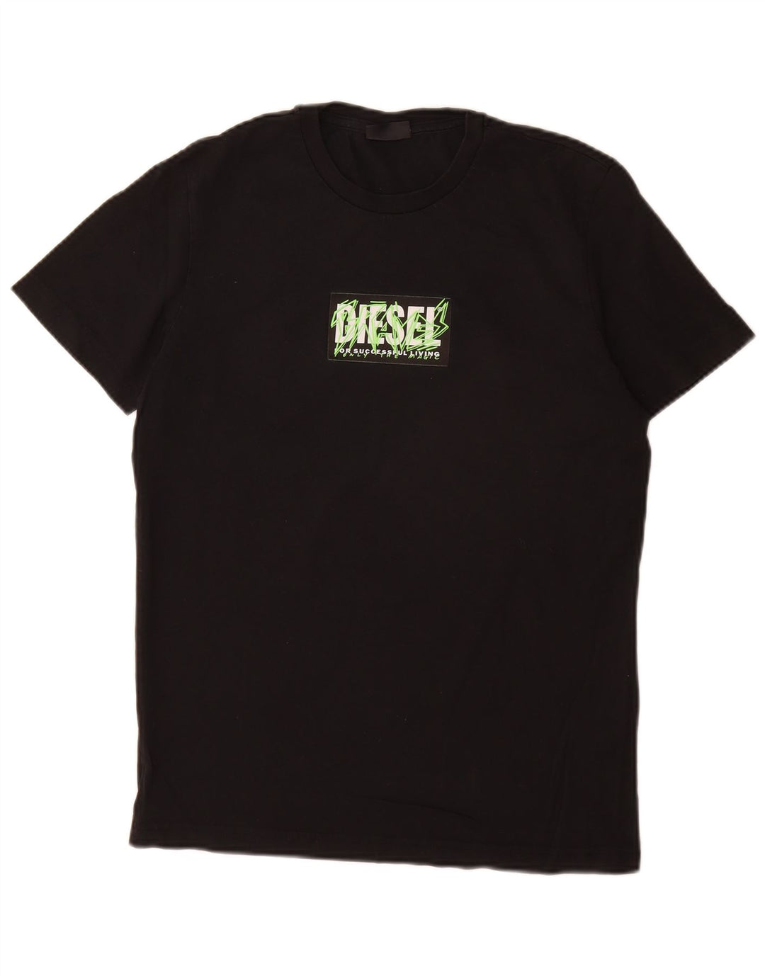 Diesel Herre grafisk T-shirt Top Lille sort bomuld