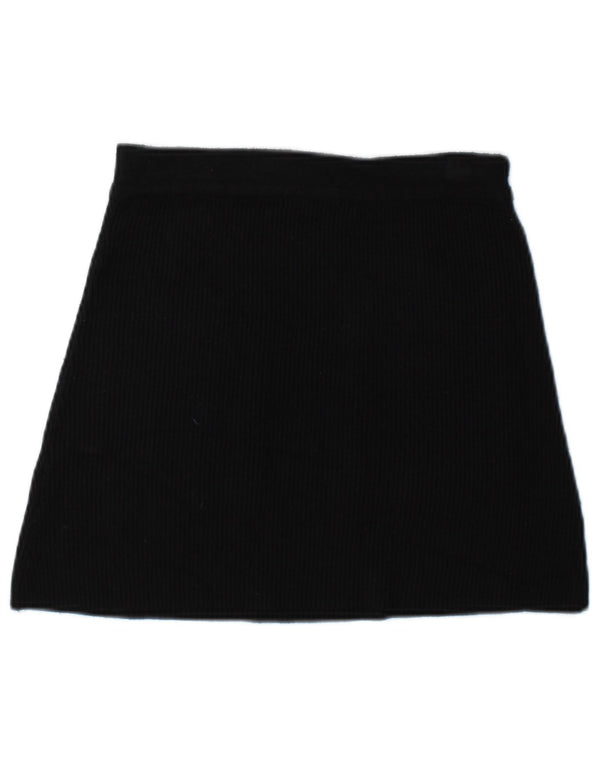 Zara Womens Knit Mini Skirt Small W26 Black Viscose