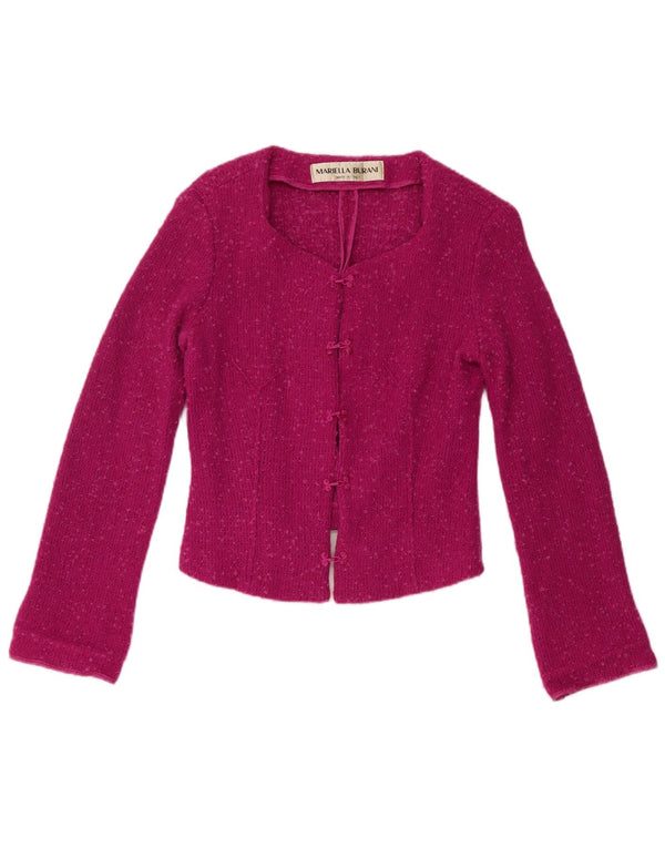 Mariella Burani Dame Bolero Jumper UK 14 Large Burgundy Virgin Wool