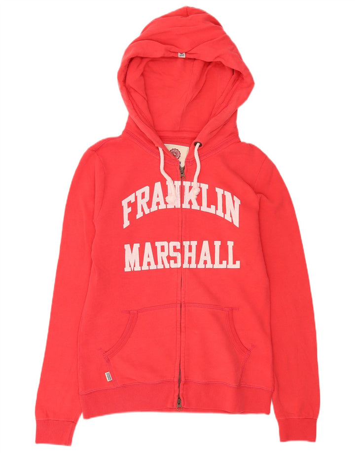 Franklin & Marshall Dame Grafisk Hættetrøje Sweater med lynlås UK 16 Large Red