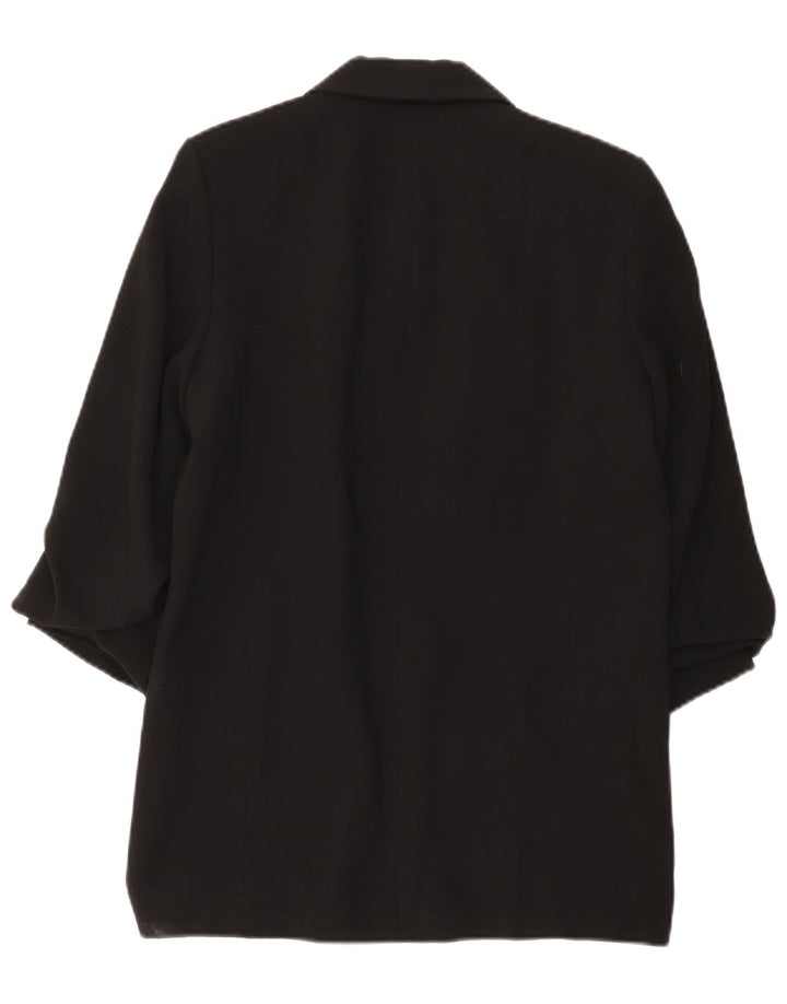 Zara Dame 3/4 ærmet åben blazerjakke UK 14 Medium Sort