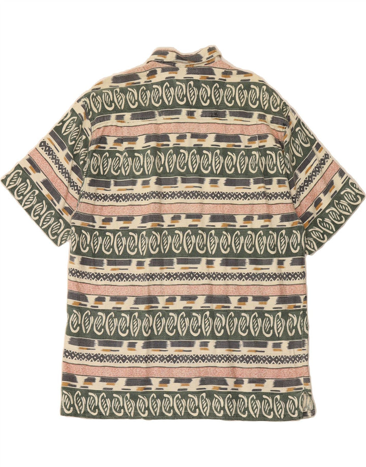 MUCHMORE Mens Short Sleeve Shirt XL Multicoloured Striped Cotton Vintage Muchmore and Second-Hand Muchmore from Messina Hembry 