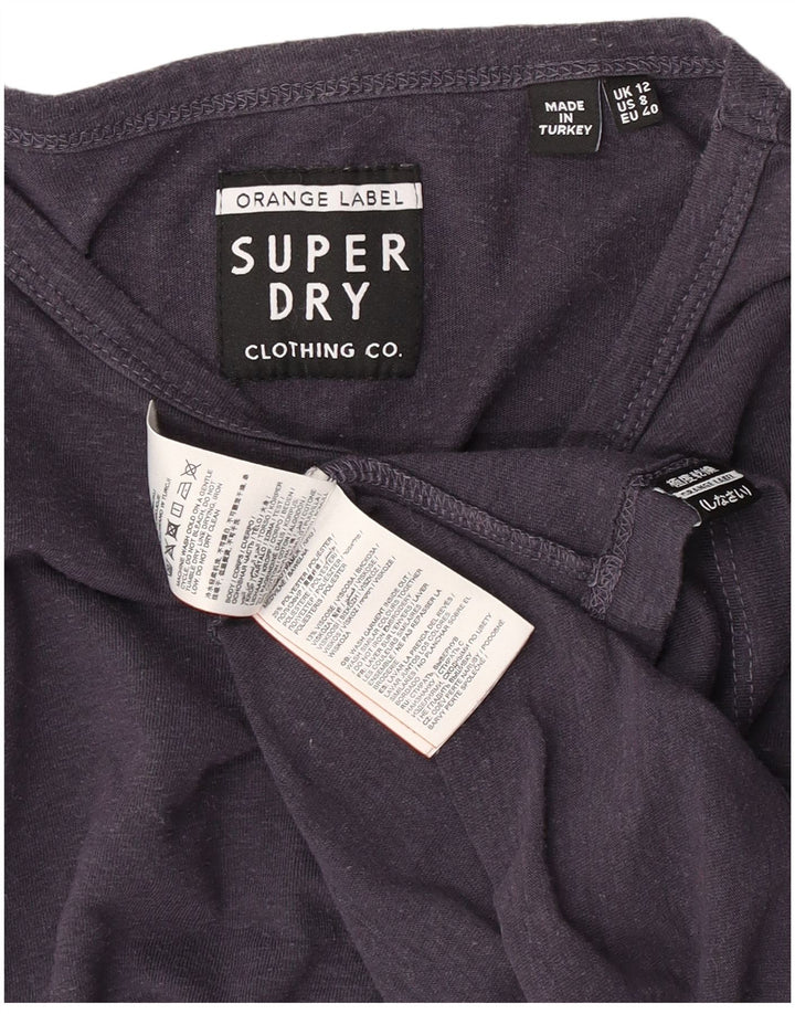 Superdry Dametop Langærmet UK 12 Mellem marineblå bomuld