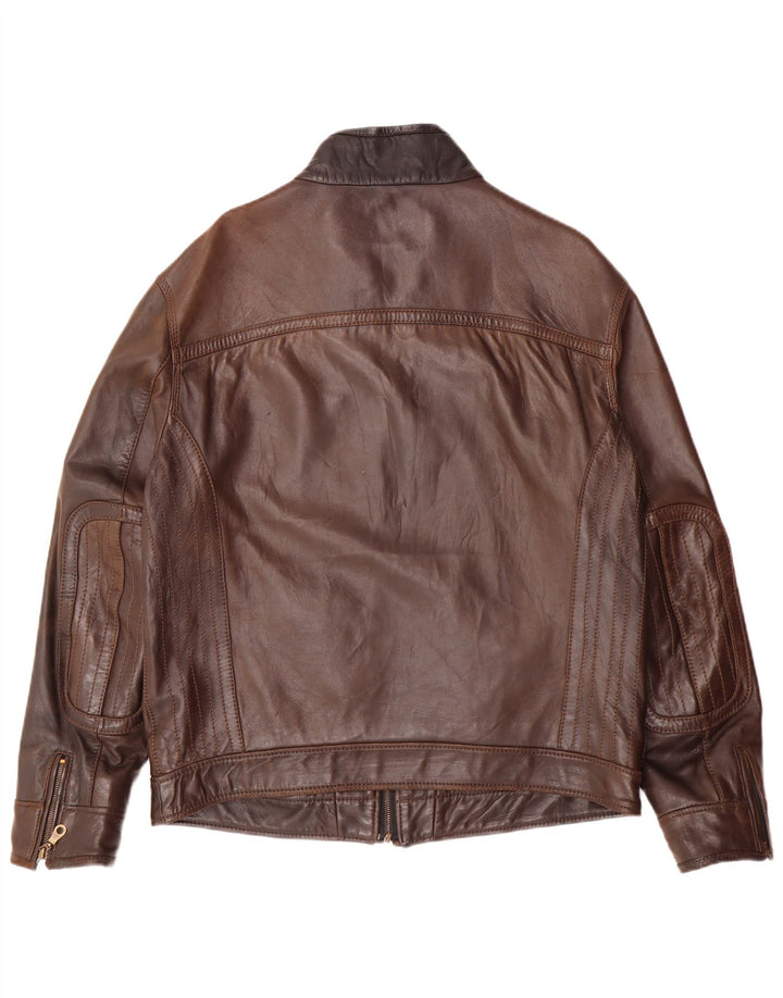 VINTAGE Herre læderjakke UK 38 Medium Brun