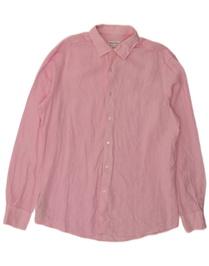 Massimo Dutti Herreskjorte Large Pink Linen