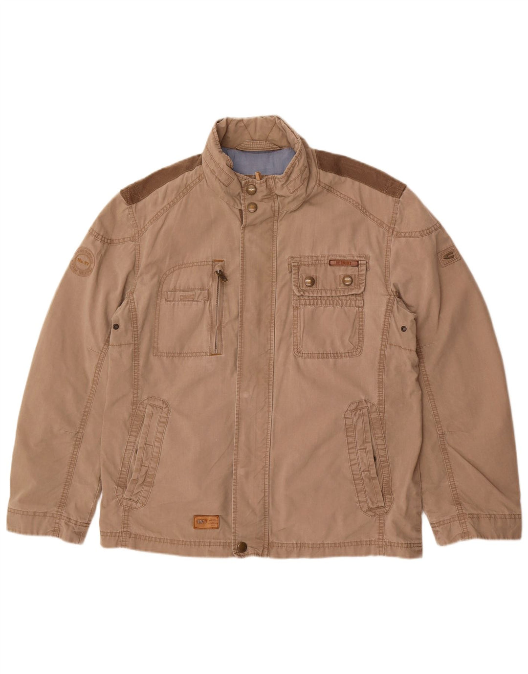 Camel Active Herre Utility Jacket UK 40 Large Beige Colourblock