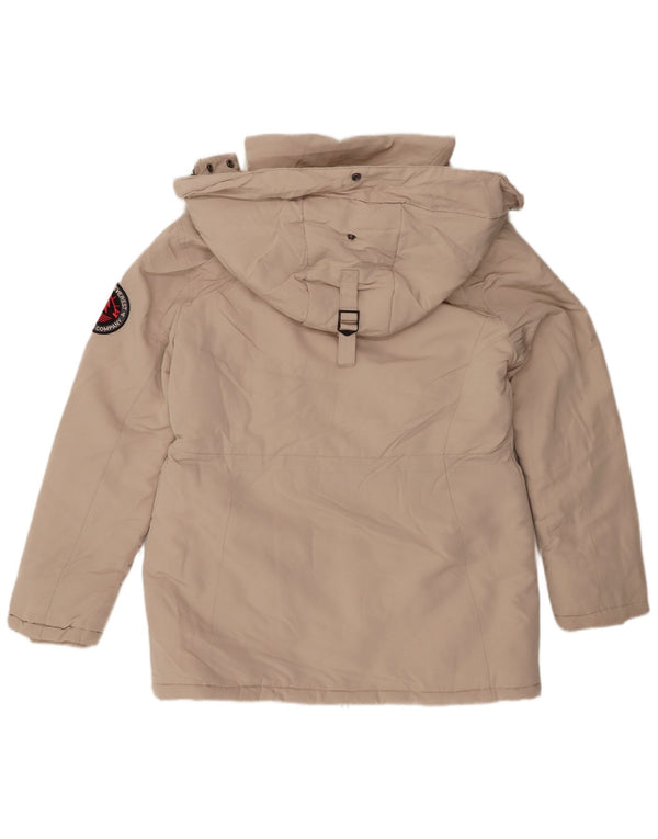 Superdry Parkajakke med hætte til kvinder UK 12 Medium Beige