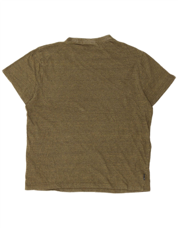 Superdry T-shirt top til mænd 2XL Khaki stribet bomuld