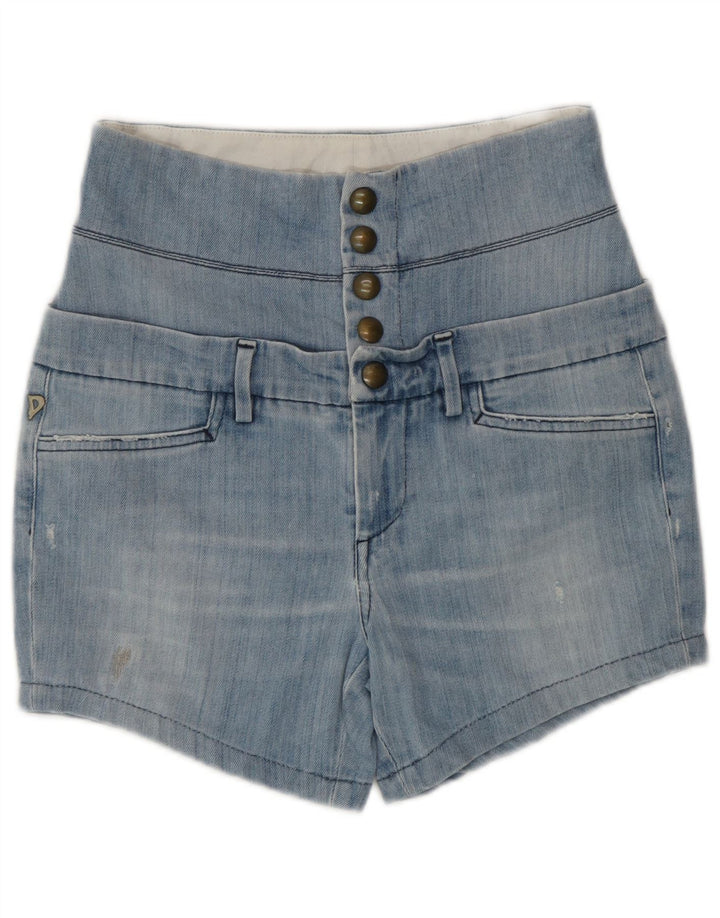 Dondup Womens Distressed High Waist denimshorts W28 Medium Blue