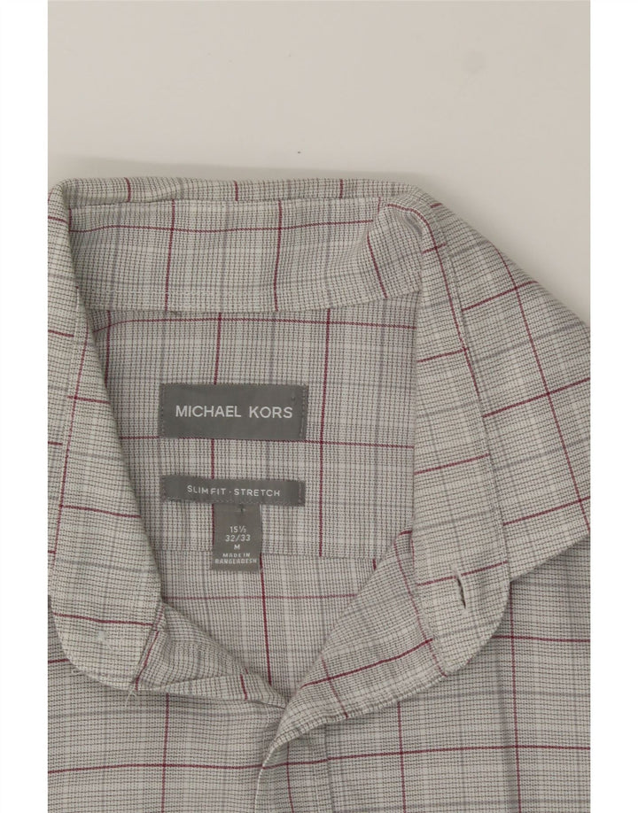 MICHAEL KORS Mens Slim Fit Shirt Size 15 1/2 Medium Grey Check Vintage Michael Kors and Second-Hand Michael Kors from Messina Hembry 